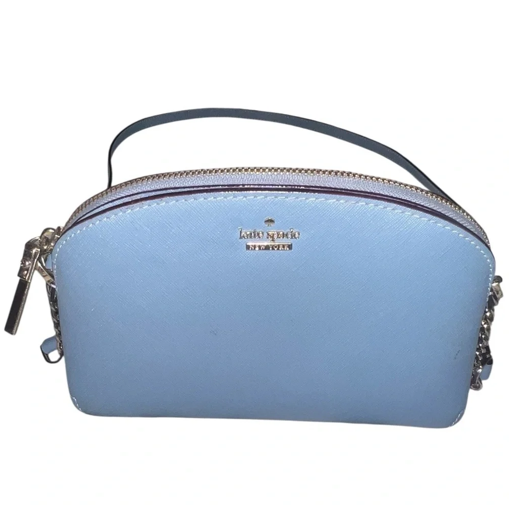 EUC Kate Spade ♠️ Medium Crossbody Tote Blue 🩵🫐🐋  Gold Hardware Everyday Staple